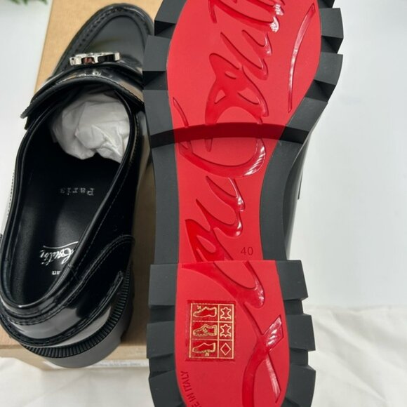 Women’s Christian Louboutin CL moc  lug, leather loafers - Picture 10 of 12